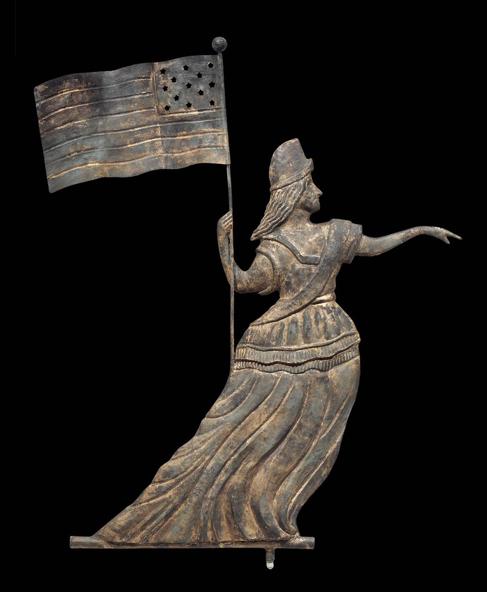 Happy #FourthOfJuly!

The Museum is closed today for the holiday and will reopen tomorrow at 10 am 🎆 

🎨: Possibly by: William G. Henis (American, active 1860–after 1886), "Goddess of Liberty weather vane" (1860–80), copper, gilding
