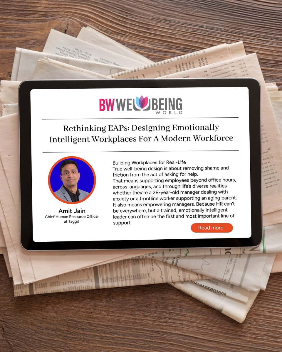 “Traditional EAPs were built for crises. Today, we need systems designed for real life responsive, inclusive, and integrated into how people actually work and live.” - Amit Jain, Chief Human Resource Officer at Tag
 
👉Read more: lnkd.in/gmqF3U_a