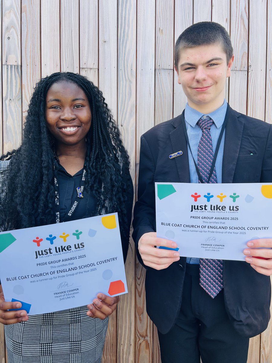 We are proud to share that we have achieved runner-up for Pride Group of the Year 2025 in partnership with Just Like Us.

 Well done to all students who have supported us in implementing our ‘pride’ initiatives this year!