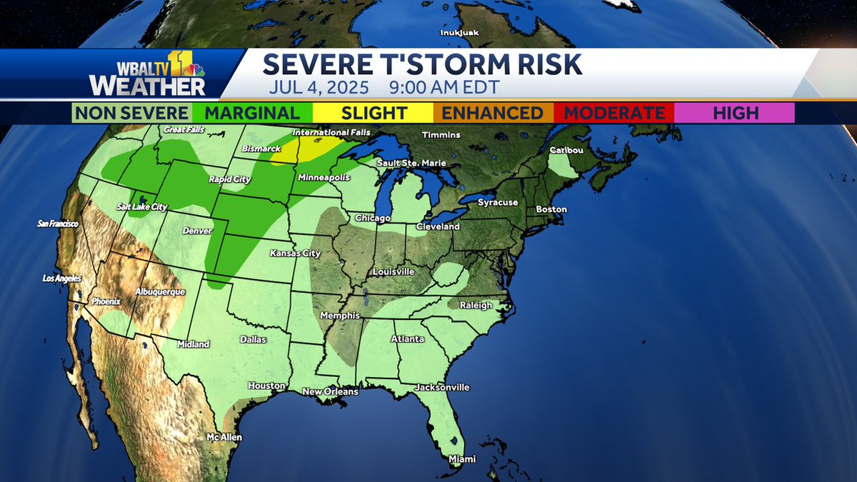Here is the latest severe weather outlook from the Storm Prediction Center.