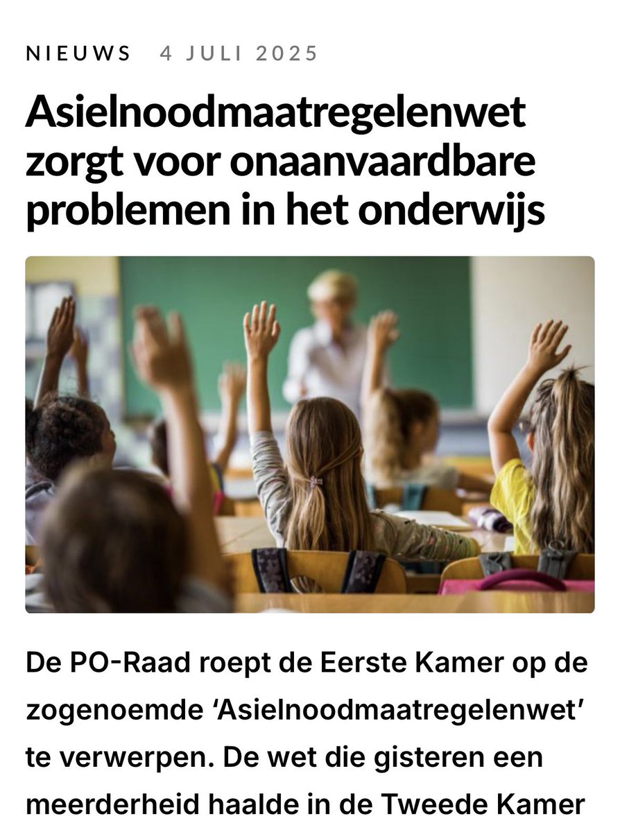 Lisawesterveld's tweet image. Je zal maar in het onderwijs werken en een gevangenisstraf riskeren omdat je lesgeeft aan een kind(!) zonder verblijfsvergunning.
Onacceptabel. We gaan Kamervragen stellen. Laat de staatssecretaris van OCW dit maar uitleggen.👇🏼
poraad.nl/onderwijskanse…