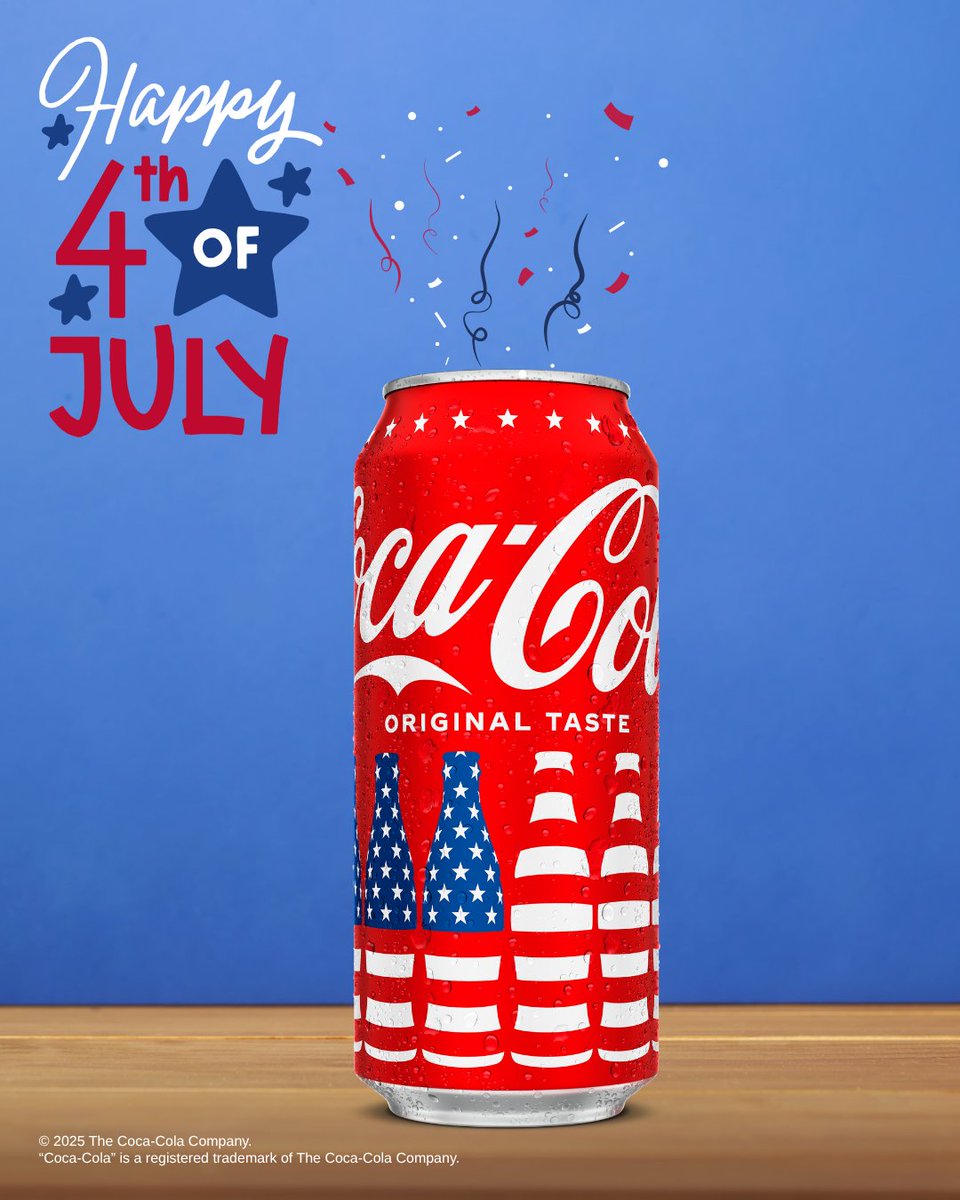 Happy 4th of July from all of us at Coke Florida! Enjoy the day with an ice-cold Coca-Cola! #IndependenceDay #WeAreCokeFlorida