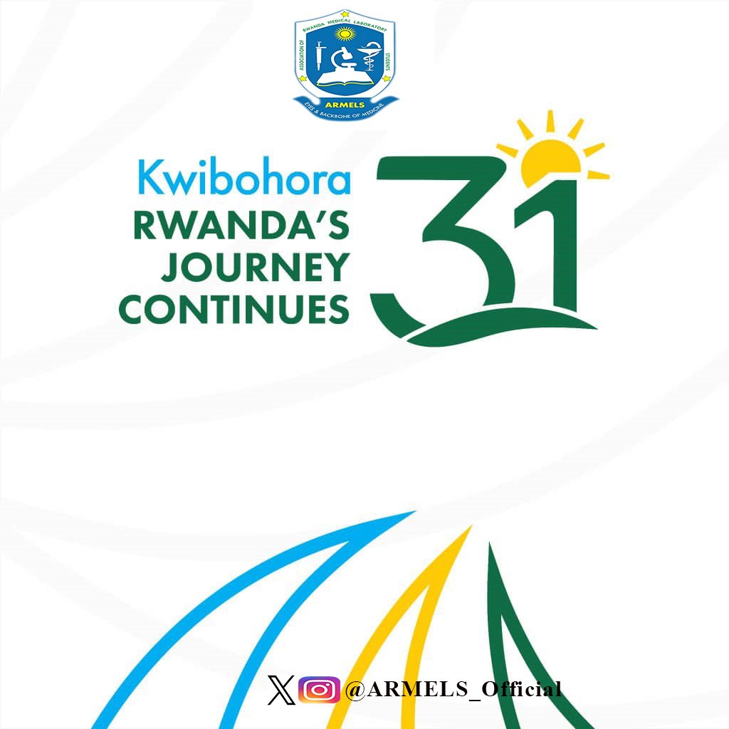 ARMELS_Official's tweet photo. 🇷🇼 KWIBOHORA 31 🇷🇼
Today, we honor the strength, resilience, and sacrifice that brought us freedom.
As the Association of Rwanda Medical Laboratory Students, we stand united in building a healthier, empowered, and prosperous Rwanda.
Happy Liberation Day!
#Kwibohora31 #ARMELS https://t.co/KtAFdMQsjw