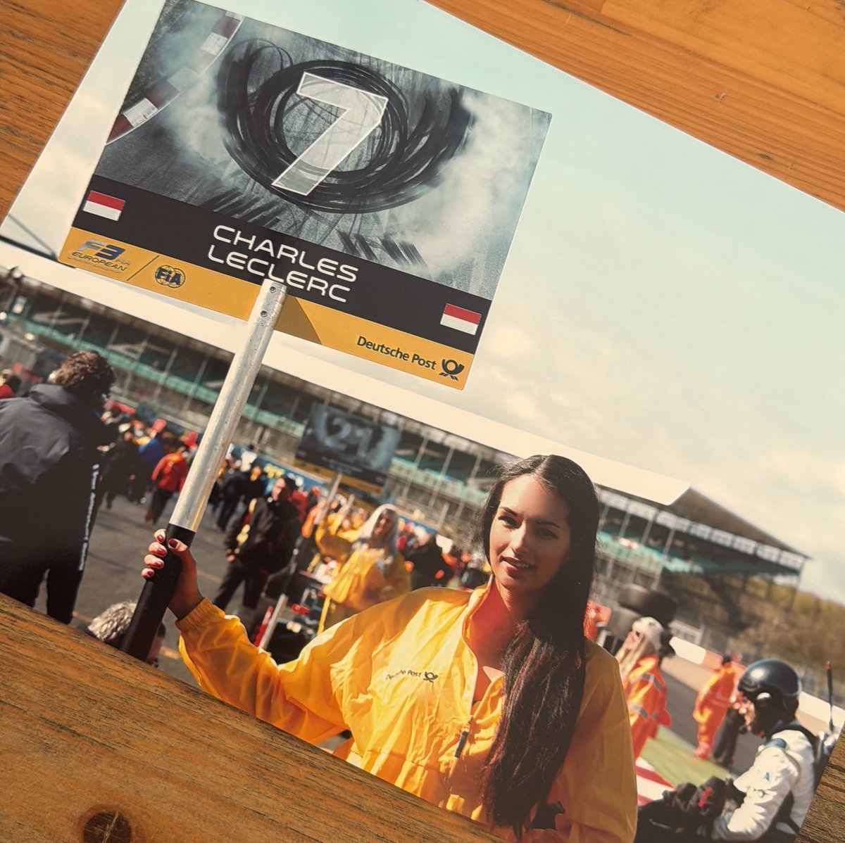 10 years ago I was <a href="/Charles_Leclerc/">Charles Leclerc</a> grid girl for his debut F3 win at <a href="/SilverstoneUK/">Silverstone</a> … I’m back at Silverstone again this weekend and still haven’t managed to get this signed 😅 

#charlesleclerc #Scuderiaferrari #BritishGP #SilverstoneGP #f1 #Ferrari