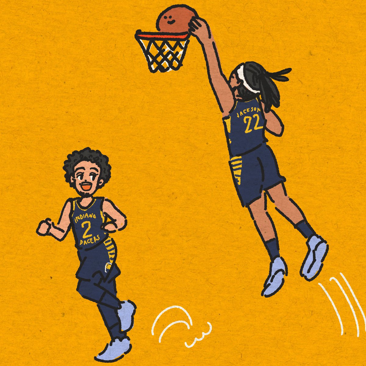 ぴょーん！
ぴょん！