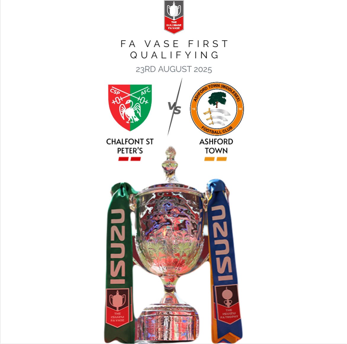Ashford Town (Middlesex) FC (@ashfordtownmx) on Twitter photo π FA VASE DRAW π
We travel to <a href="/csp_afc/">Chalfont St Peter</a> to kick off our FA Vase campaign. π FA VASE DRAW π
We travel to <a href="/csp_afc/">Chalfont St Peter</a> to kick off our FA Vase campaign.