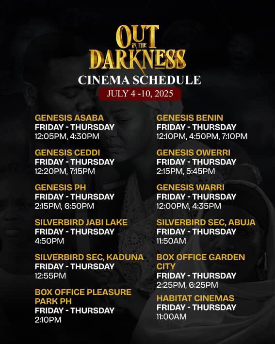 Cinema showtimes- OUT IN THE DARKNESS is now showing in Cinemas Nationwide.