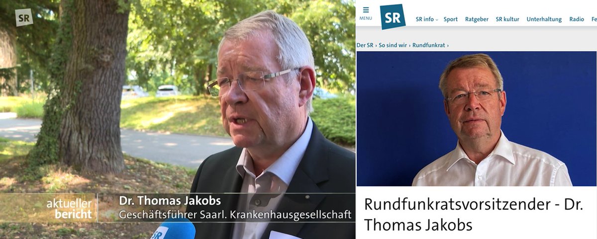 Der im Saarländischen Rundfunk interviewte Geschäftsführer ist Rundfunkratsvorsitzender des Saarländischen Rundfunks.