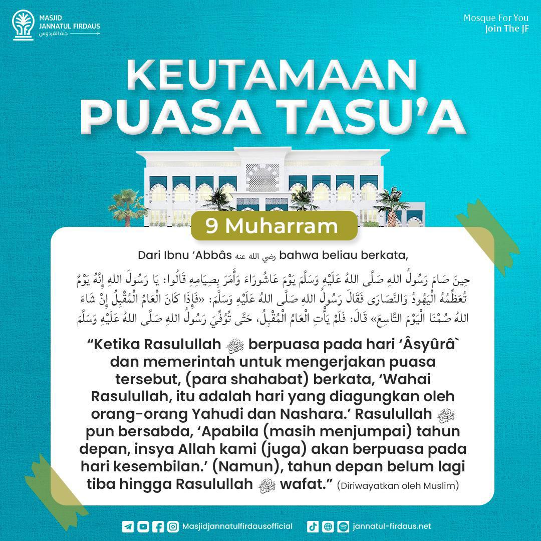 Mari kita selisihi Yahudi dg cara yg diajarkan Rasulullah, Puasa Tasu'a di 9 Muharram...
Mengikuti jalan Rasulullah adalah yang benar dan baik....

#FreePalestine
#Tasua
#Asyura
#Fasting
#Puasa
