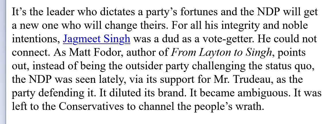 . <a href="/matt_fodor/">Matt Fodor</a> you got a free plug today in the Globe &amp; Mail - "The NDP will rise again"