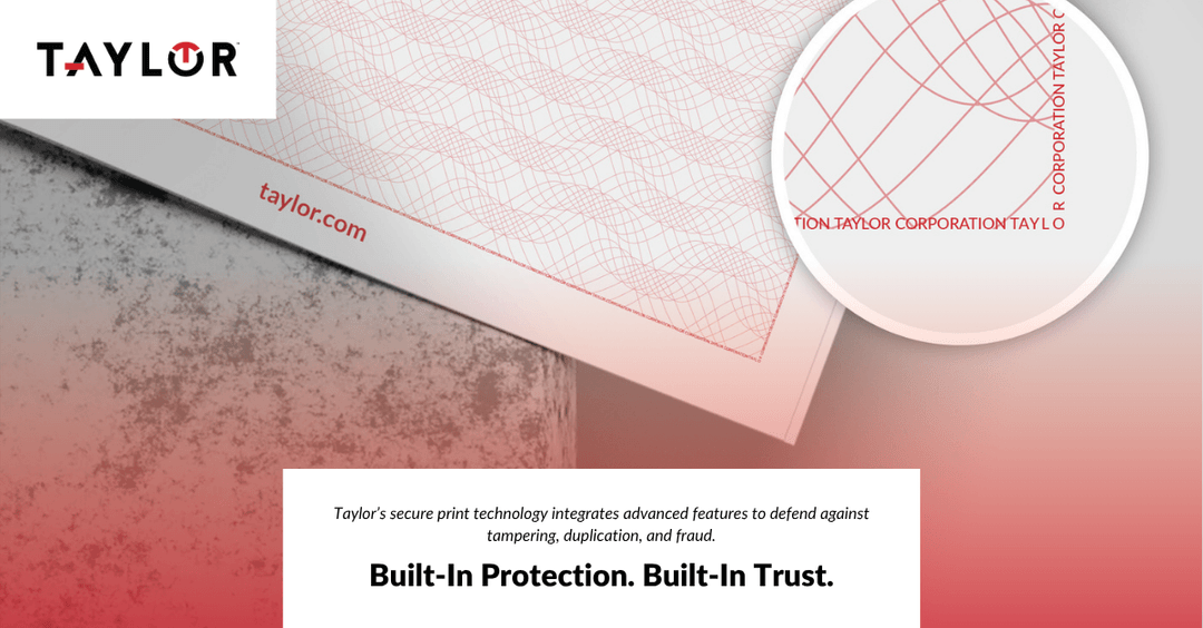 NickSpe16975512's tweet photo. Protect your brand from the inside out.
Taylorβs security features are designed into every detail. #SecurePrint https://t.co/e1wgXwGtZQ