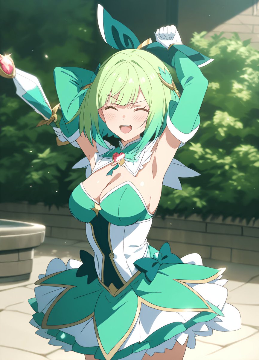 juox00's tweet photo. Green Magical Girl.
#AIart #AIイラスト︎ #AkumaAI #魔法少女 https://t.co/5xj0AMk1l5