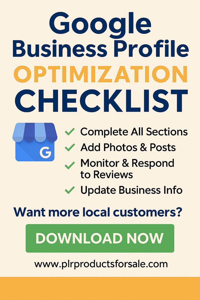 📍 Free Google Business Checklist! Optimize for local search &amp; reviews 👉 plrproductsforsale.com/shop/free-goog…
#LocalSEO #freebie 

💬 ChatGPT Prompt:
“Give me a Google Business Profile optimization checklist to improve local search rankings and attract more reviews.”