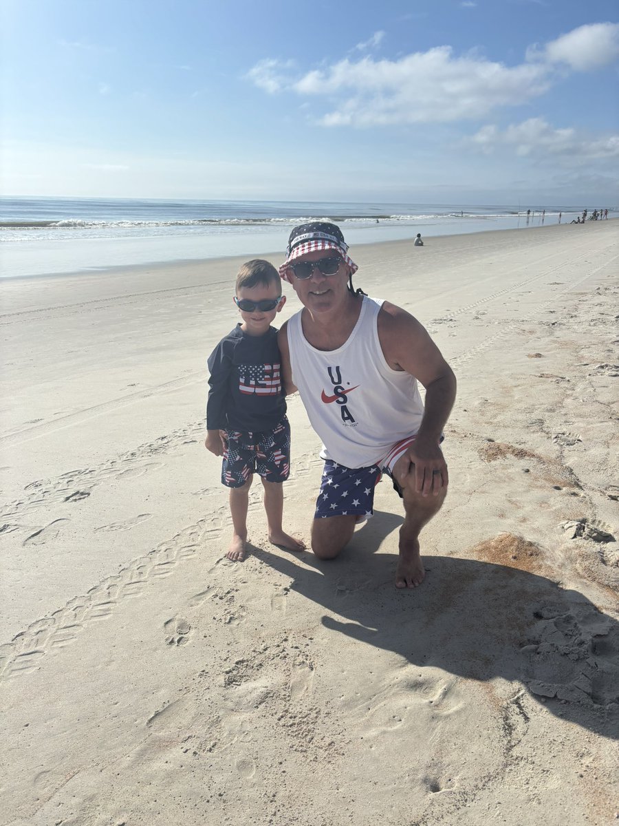 Just a grandson and his Poppy at the beach this 4th of July!!