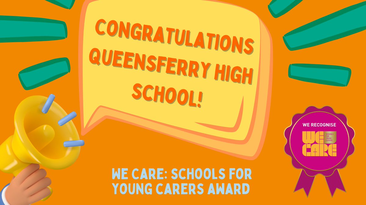 Round up of the schools who have achieved a We Care Award this year so far: HUGE congratulations to Queensferry High School for achieving the We Recognise level of the award, recognising good practice in supporting young carers! 🎉🙌🏆 #wecareaward #queensferryhighschool