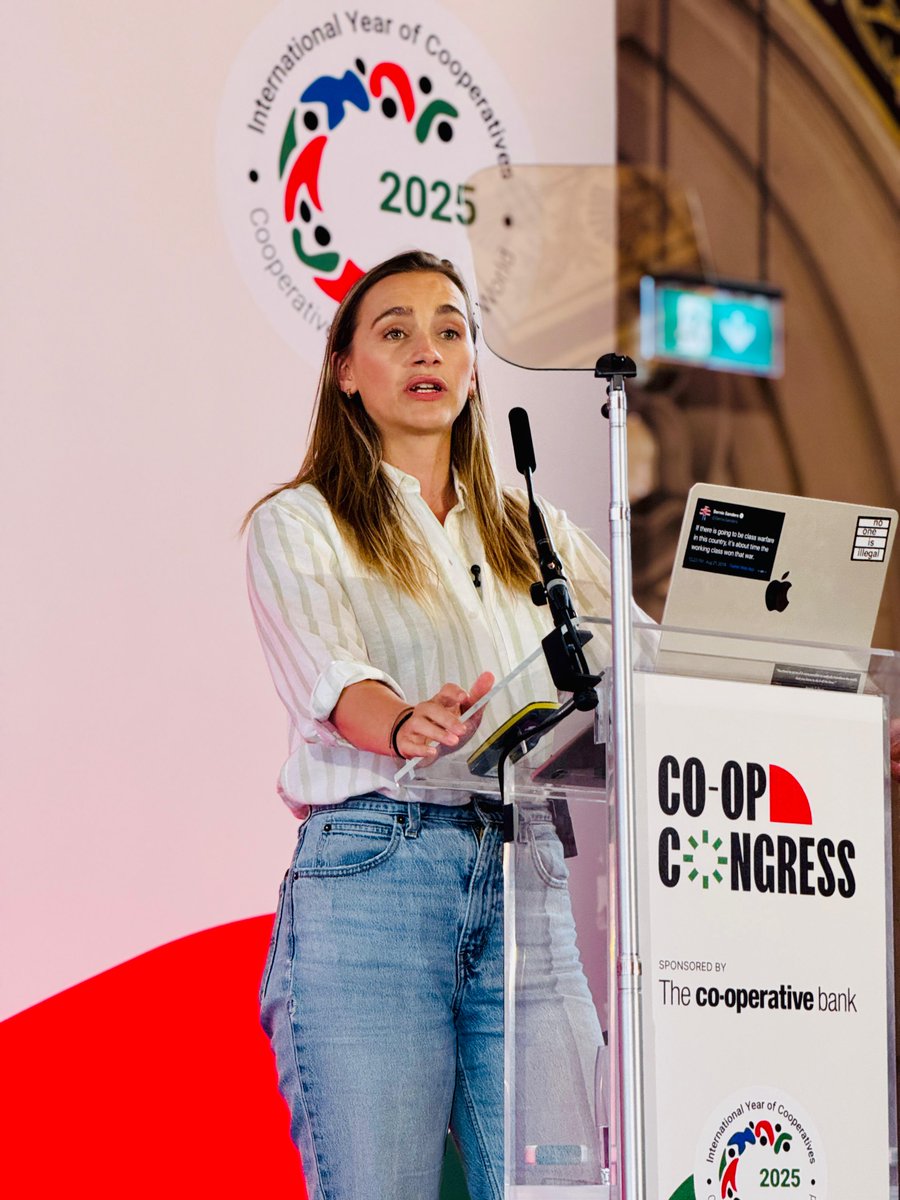 ⚡️Right now!⚡️<a href="/graceblakeley/">Grace Blakeley</a> opening the first Great Hall afternoon session of #CoopCongress: ‘New Pioneers: What Greater Manchester is doing 180 years on to build a fair &amp; equitable world.’ Powerful words addressing power and social inequalities from Grace!

💻Don’t miss out!