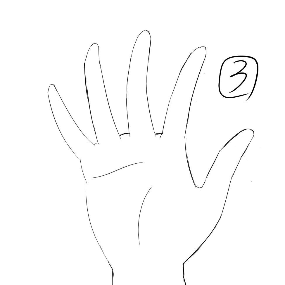 Km5dc's tweet image. ③
今回から色んな方向からの直線と丸の練習をしてから手の模写。
まずは、手を広げた状態のものを続けて練習する