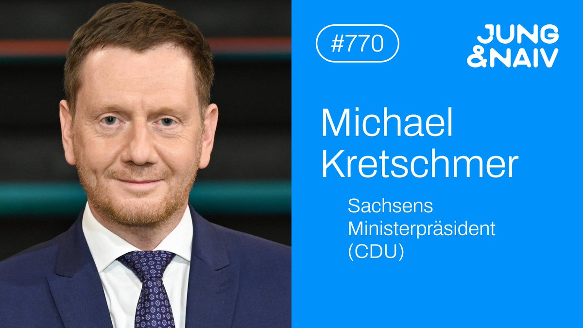 Tilo Jung (@tilojung) on Twitter photo Zum Vormerken: Am Montag ist Sachsens Ministerpräsident Michael <a href="/MPKretschmer/">Michael Kretschmer</a> (CDU) zu Gast bei <a href="/JungNaiv/">Jung & Naiv</a> youtu.be/gnlgJJnHAaU
Ab 16 Uhr LIVE Zum Vormerken: Am Montag ist Sachsens Ministerpräsident Michael <a href="/MPKretschmer/">Michael Kretschmer</a> (CDU) zu Gast bei <a href="/JungNaiv/">Jung & Naiv</a> youtu.be/gnlgJJnHAaU
Ab 16 Uhr LIVE