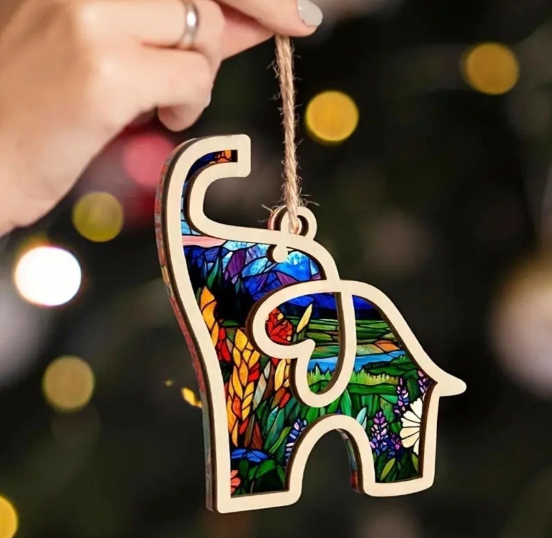 This colourful elephant wooden ornament is a 2D flat hanging decoration perfect for home and gifts. ebay.us/m/SGYg17 #bizbubble #ukbiz #UKHashtags #UkSmallBiz #firsttmaster #ATSocialMedia #UKGiftHour #Tweetuk #giftideas #shopping #giftsforher #gifts