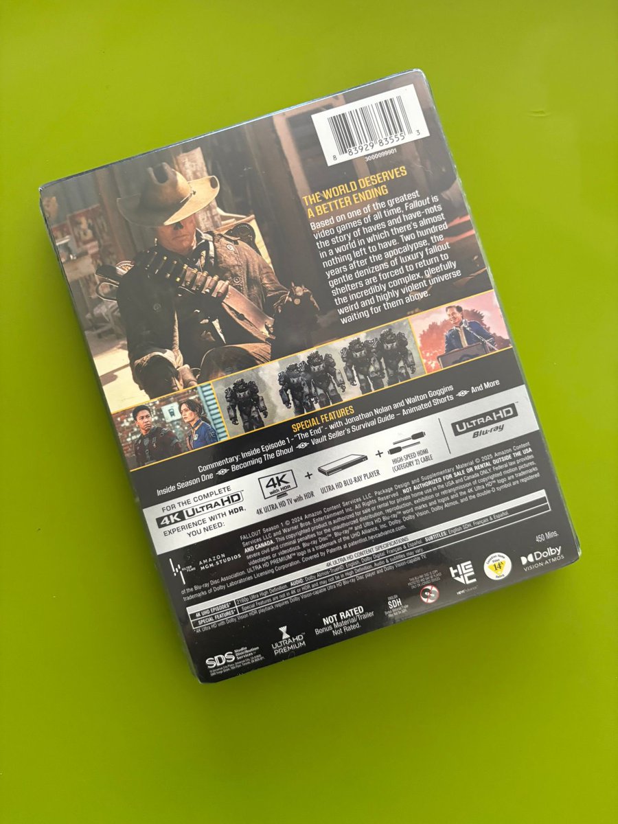 Out now in the US (and next week in the UK), the complete series one of #Fallout on Blu-ray and DVD. But be quick, the 4K UHD Steelbook is an Amazon exclusive! 
<a href="/Fallout/">Fallout</a> <a href="/falloutonprime/">FALLOUT⚡️</a> 📀