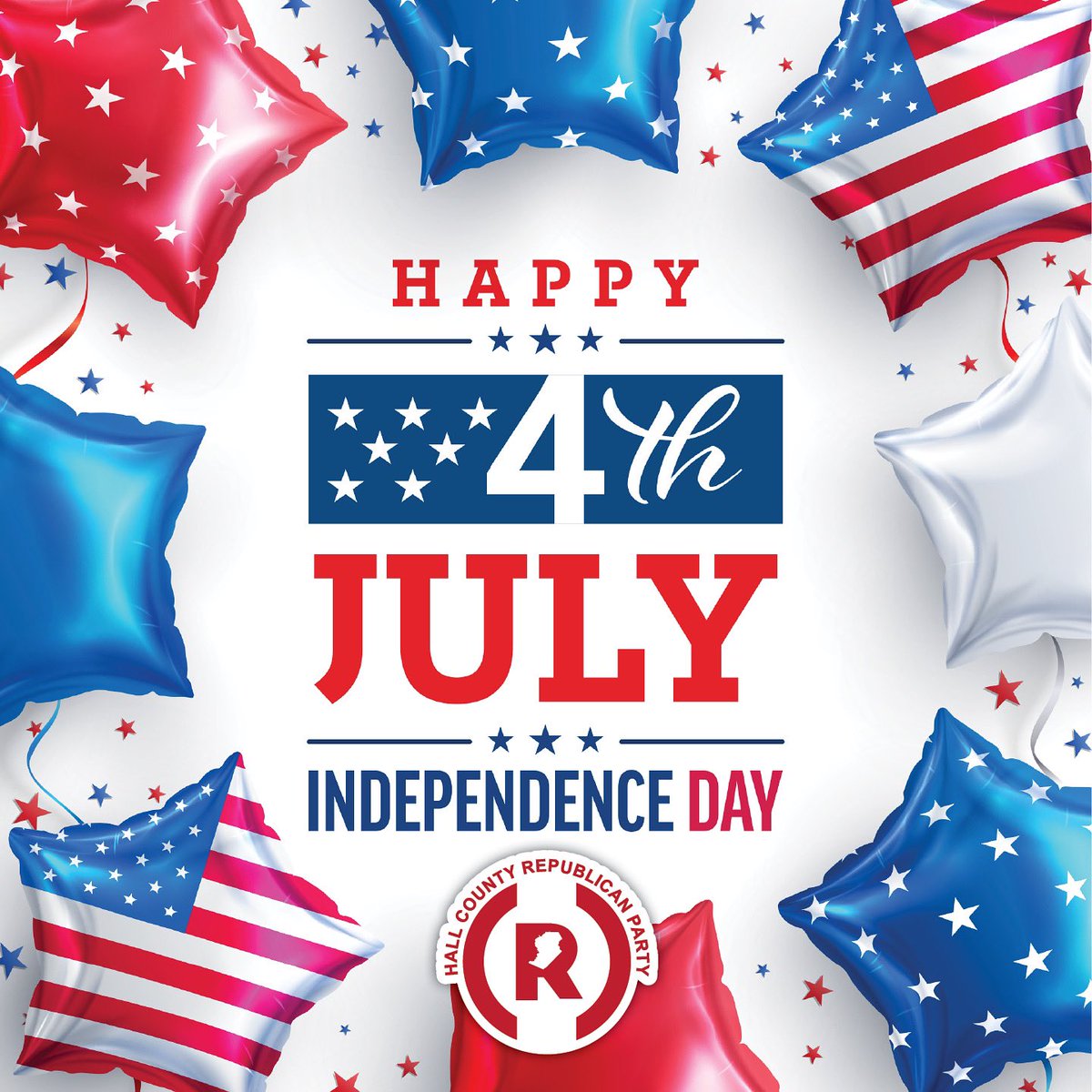 HallCountyGOP's tweet image. Happy Independence Day from the Hall County Republican Party! 🇺🇸
