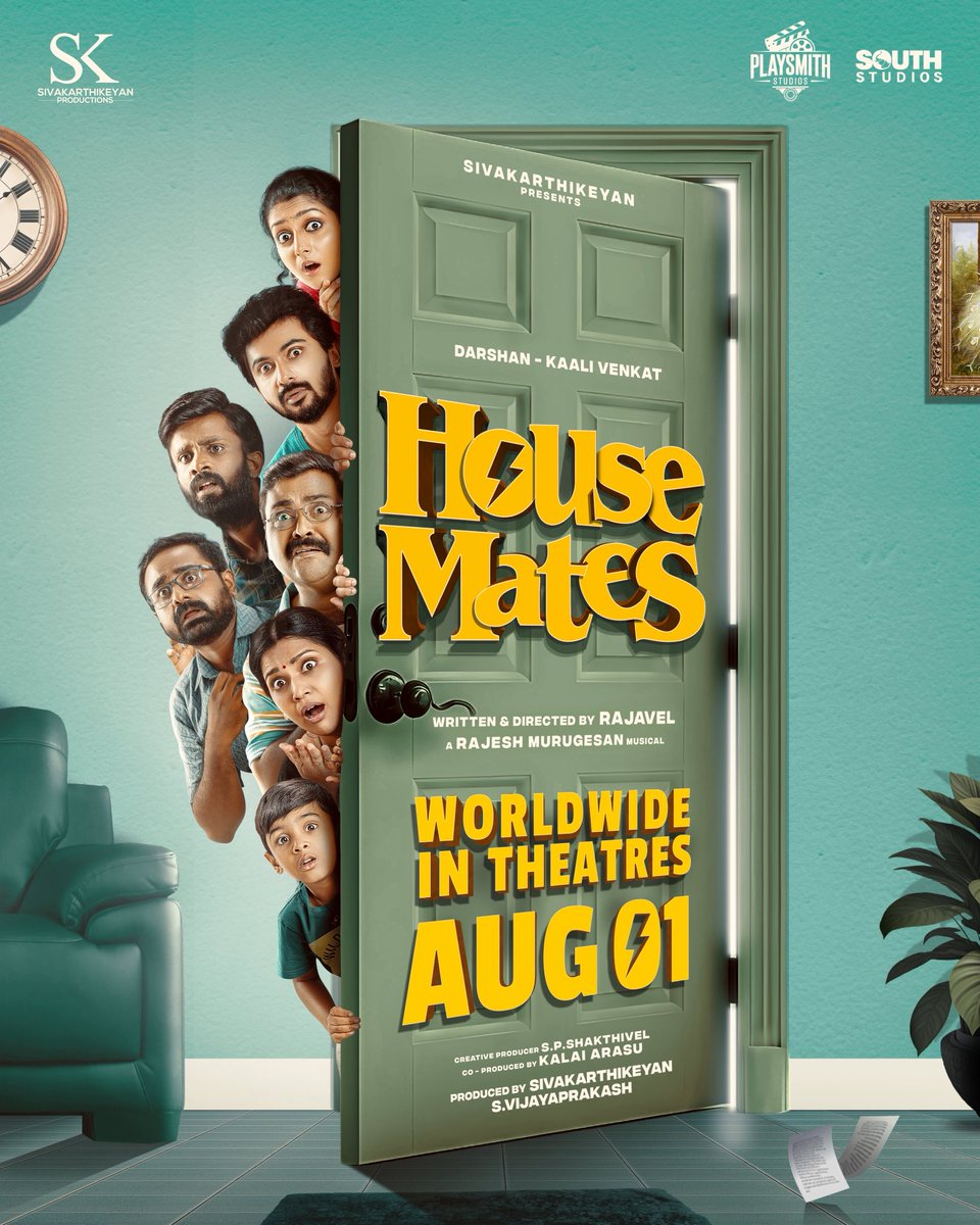 Darshan (@darshan_offl) on Twitter photo #HouseMates Releasing worldwide in theatres August 1st 🤍
<a href="/Siva_Kartikeyan/">Sivakarthikeyan</a> Annan ♥️
Directed by <a href="/rajvel_hbk/">rajavel</a>
Music <a href="/RajeshRadio/">Rajesh Murugesan</a>
<a href="/SKProdOffl/">Sivakarthikeyan Productions</a> <a href="/KalaiArasu_/">Kalai Arasu</a> <a href="/DirSPShakthivel/">S.P.Shakthivel 🎬</a> <a href="/kaaliactor/">Kaali Venkat</a> #ArshaBaiju @vinodhiniunoffl <a href="/ActDheena/">Act_Dheena</a> <a href="/actorabdool_lee/">Abdool Lee</a> #MSsathish <a href="/Nisharsharef/">A.Nisharsharef</a> <a href="/Azarchoreo/">Azar</a> #HouseMates Releasing worldwide in theatres August 1st 🤍
<a href="/Siva_Kartikeyan/">Sivakarthikeyan</a> Annan ♥️
Directed by <a href="/rajvel_hbk/">rajavel</a>
Music <a href="/RajeshRadio/">Rajesh Murugesan</a>
<a href="/SKProdOffl/">Sivakarthikeyan Productions</a> <a href="/KalaiArasu_/">Kalai Arasu</a> <a href="/DirSPShakthivel/">S.P.Shakthivel 🎬</a> <a href="/kaaliactor/">Kaali Venkat</a> #ArshaBaiju @vinodhiniunoffl <a href="/ActDheena/">Act_Dheena</a> <a href="/actorabdool_lee/">Abdool Lee</a> #MSsathish <a href="/Nisharsharef/">A.Nisharsharef</a> <a href="/Azarchoreo/">Azar</a>
