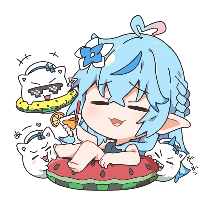 #らみあーと バカンスラミィちゃん こちらは夏コミでアクキーかスタンド化して頒布予定!