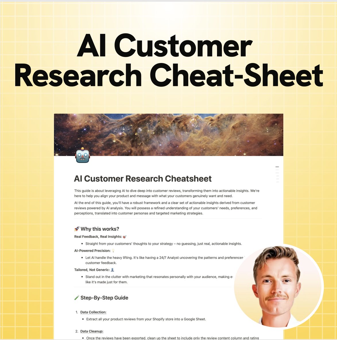 Your next winning ad angle is already written… by your customers.

You’re just not looking in the right place (yet).

We built an AI-cheatsheet to pull gold from customer feedback &amp; turn it into high-converting ads, landing pages &amp; creative briefs.

Want it?
RT + comment “AI” &amp;