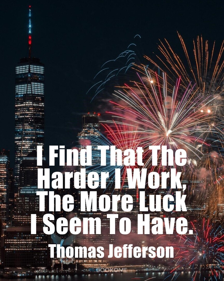 #InspirationQuote #Inspiration #ThomasJefferson : I Find That The Harder I Work, The More Luck I Seem To Have.