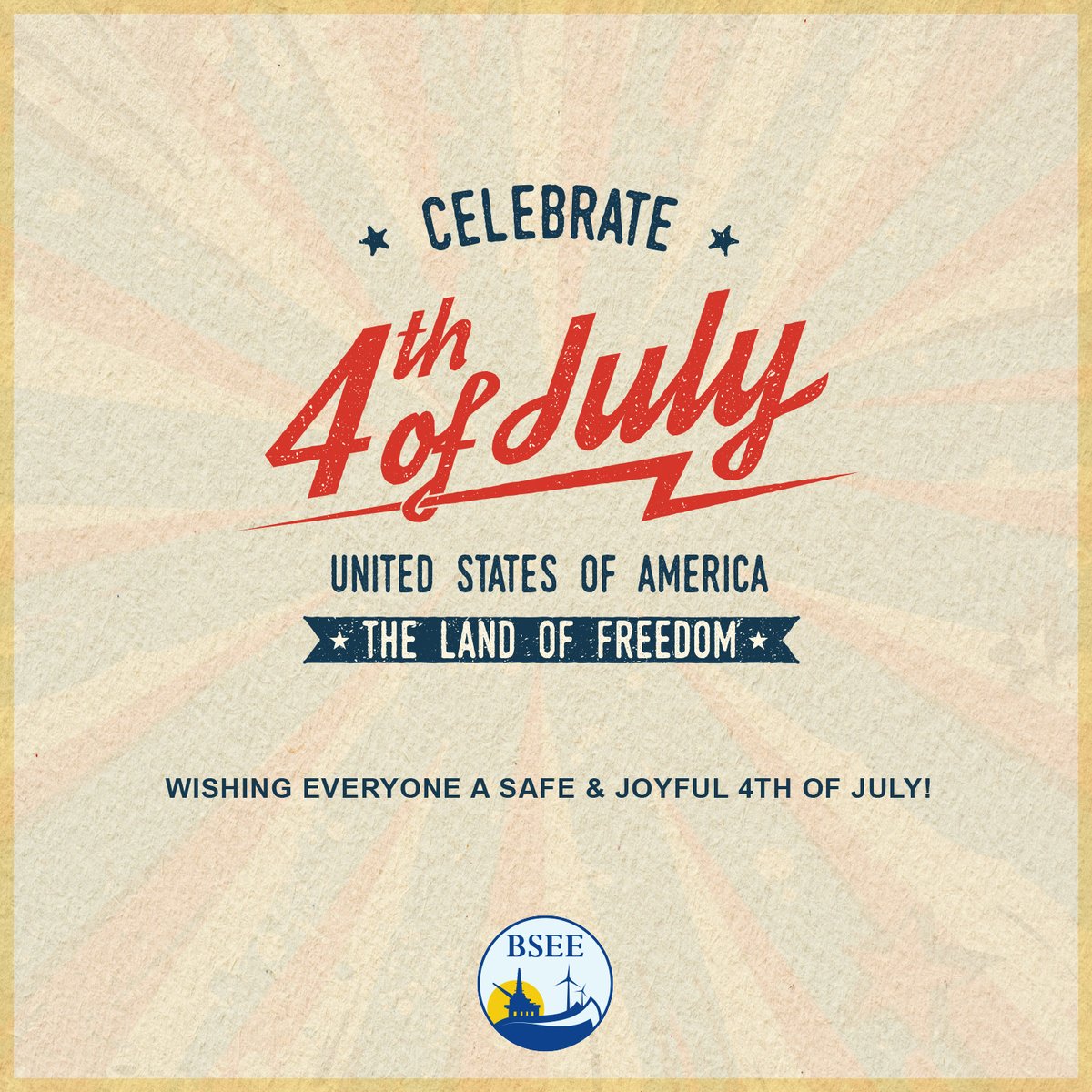 Wishing everyone a safe &amp; joyful #4thofJuly! As we celebrate freedom, BSEE remains committed to upholding safety and environmental protection while unleashing American Energy Dominance.

#IndependenceDay #BSEE #EnergySecurity