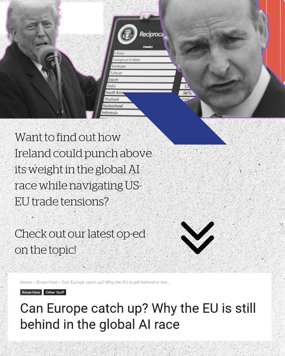 🇺🇸 The US is pouring $500B into AI and scaling fast with tech giants. 

🇪🇺 The EU leads in regulation, not growth.

🇮🇪 Ireland is the exception: AI could add €250B to our GDP by 2035. 

Now we need bold leadership to seize it.

Read our op-ed on the topic now 👇