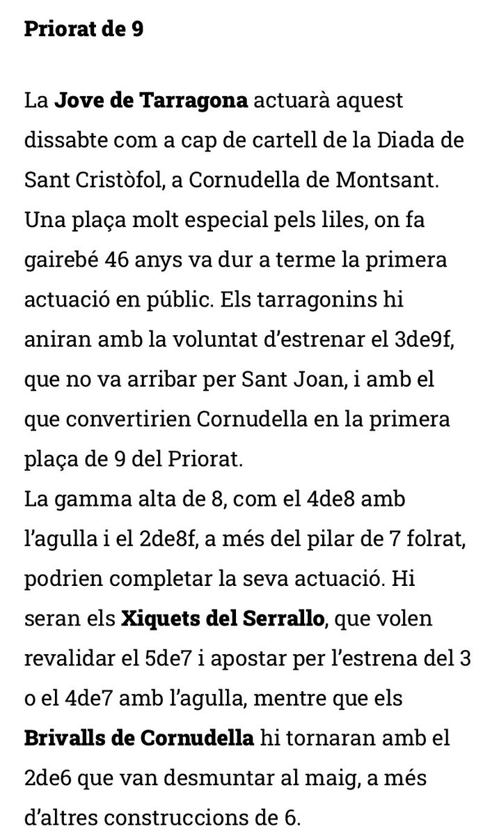 Que pot passar demà a Cornudella?

Enllaç a l’article d’<a href="/elMonCasteller/">elMonCasteller.cat</a> sobre les possibilitats a la diada de Sant Cristofol de demà.

elmoncasteller.cat/els-minyons-vo…

#castells