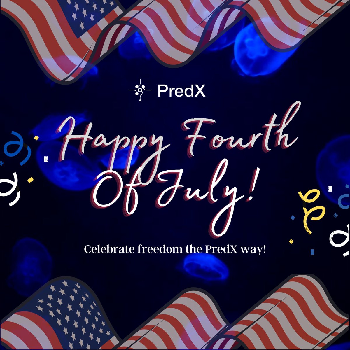 PredXAI_French's tweet photo. À tous nos amis et frères des États-Unis — Boum. Bang. 4 juillet. 🎇

 Des explosions dans le ciel et dans votre portefeuille si vous tradez correctement 💸
 Ce 4 juillet, misez sur la liberté, les feux d'artifice et les gains x100 ! 🔥

#PredX https://t.co/6ORhPr7YGf