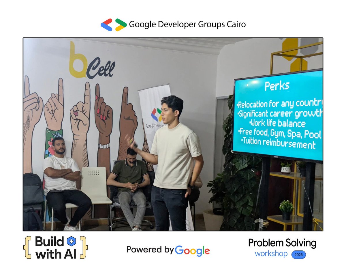 GDGCairo's tweet photo. It's happening now! 🎉 We're thrilled to have 👨‍💻 Anas Abbas, a Software Engineer at Google Ireland, on stage leading our Problem Solving workshop!🤩

With over 10 years of professional experience in the tech industry, https://t.co/gomrJJJ6m8