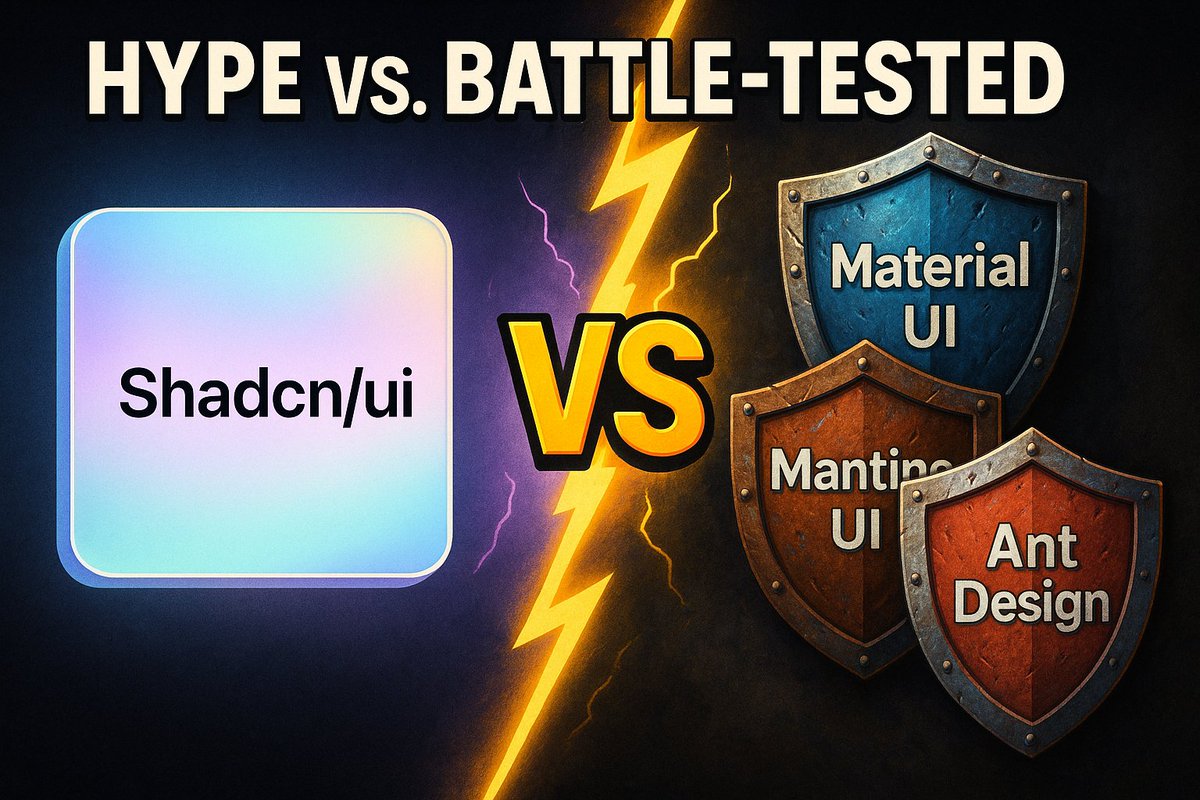 natnaelengeda's tweet photo. 🔥 Unpopular Opinion:
Shadcn/ui is the new crypto—hype over substance.
Stop sleeping on Material UI, Mantine, and Ant Design—they’ve been solving real problems for years.
Pretty isn’t always practical.
#ReactJS #Frontend #TechHotTake #Shadcn #MaterialUI #Mantine #AntDesign https://t.co/uLqsLvSfDm