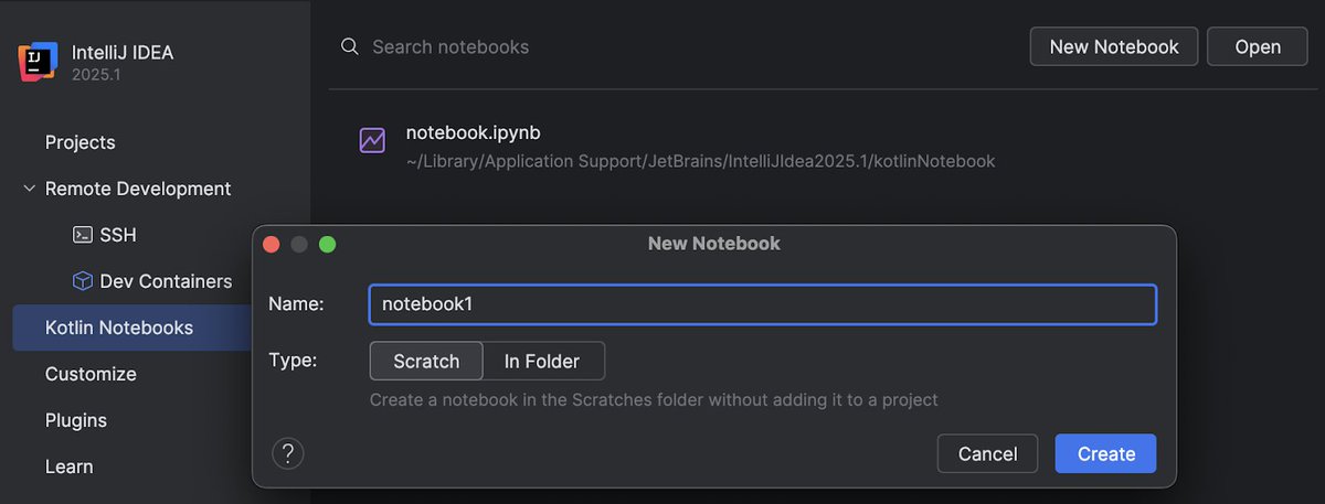KotlinForData's tweet image. Did you ever read this tutorial about Kotlin Notebooks and its possibilities?blog.jetbrains.com/idea/2025/04/h…