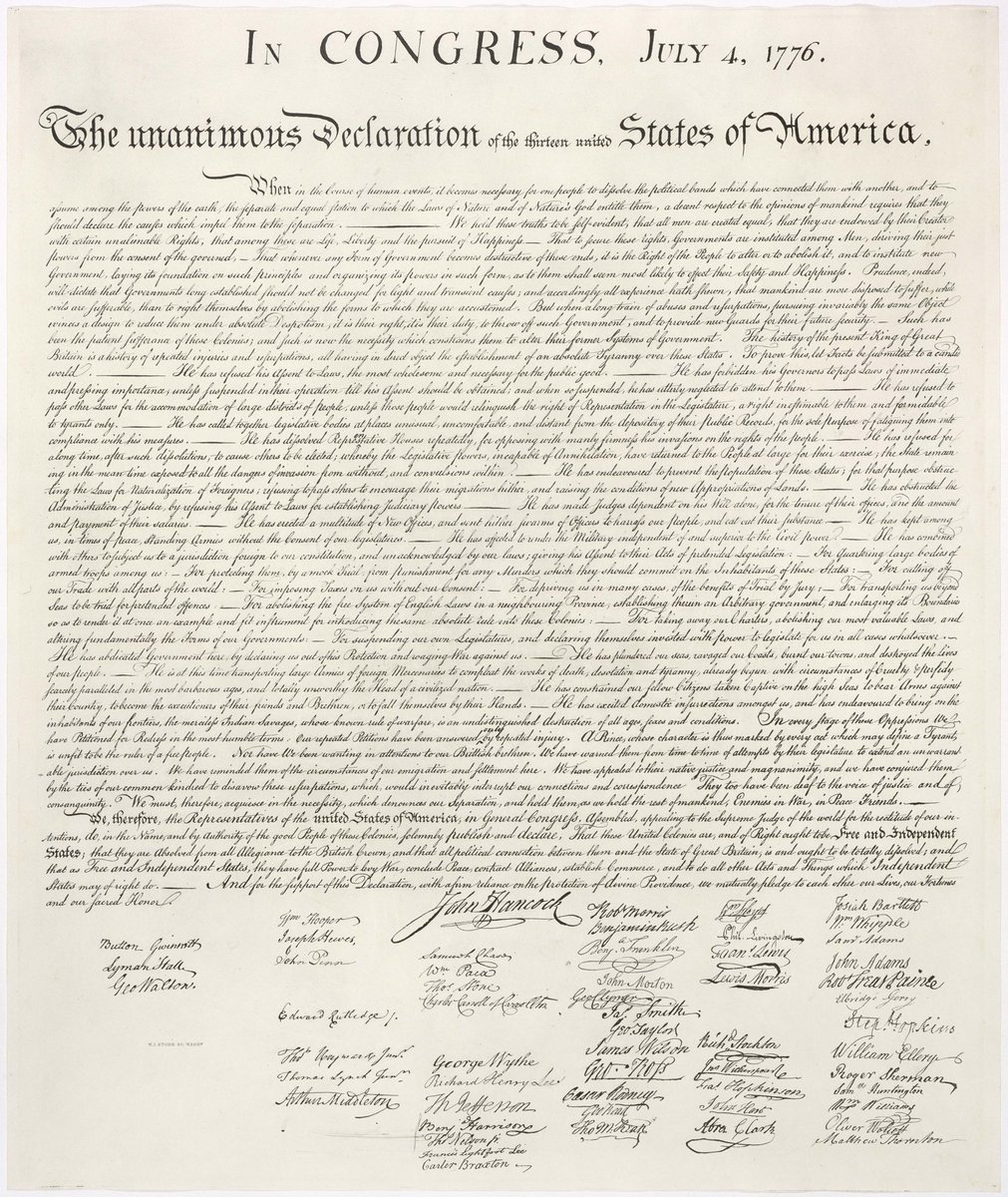 We hold these truths to be self-evident, that all men are created equal, that they are endowed by their Creator with certain unalienable Rights, that among these are Life, Liberty and the pursuit of Happiness