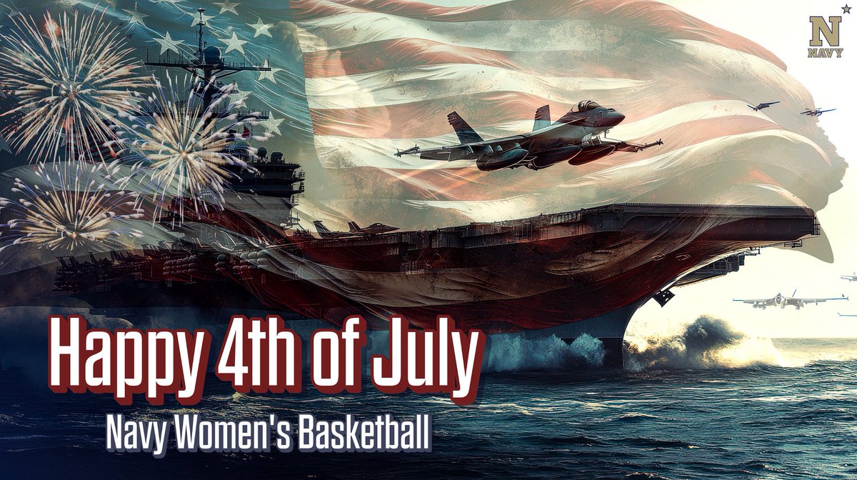 NavyWBB's tweet image. From the hardwood to the harbor — we proudly represent the red, white, and blue. Happy 4th of July ⚓️🇺🇸🎇