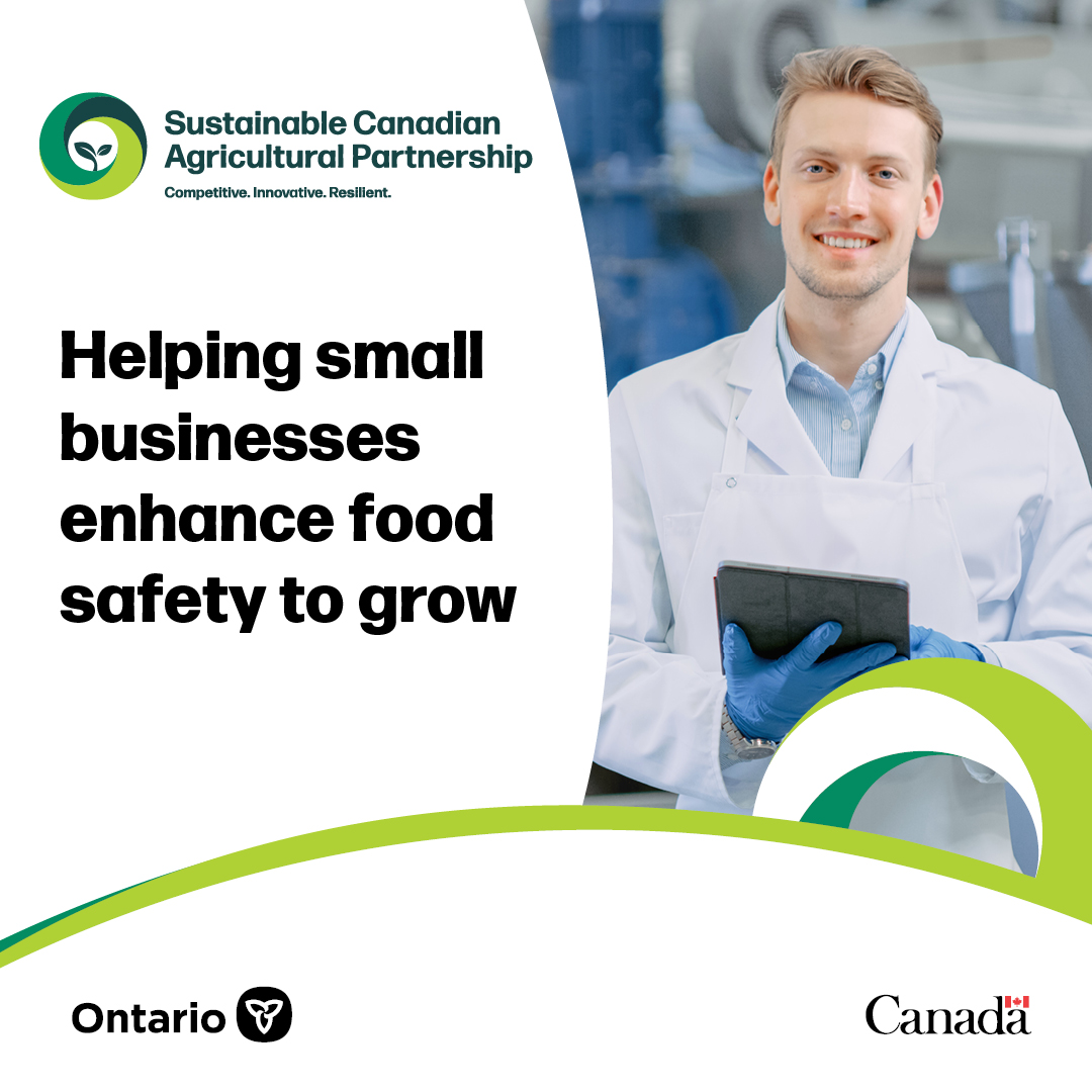 The governments of Canada and Ontario are investing up to $4.4 million to help small agriculture and food businesses modernize their food safety systems and stimulate growth.

For more information, visit:  news.ontario.ca/en/release/100…