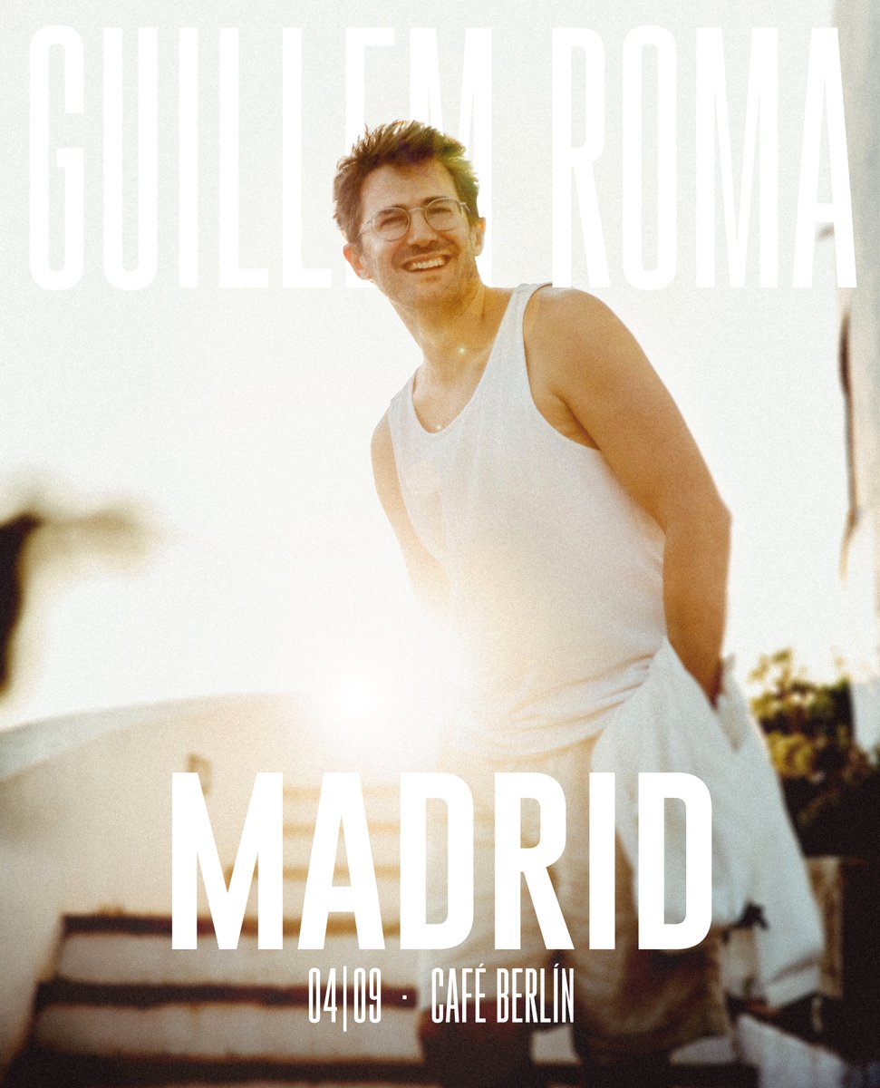 Guillem Roma (@guillemromatort) on Twitter photo Família! Se acerca concierto en Madrid y las entradas vuelan!! Quien se viene al Café Berlín el 4 de Septiembre! Será bonito! :)
Entradas aqui: tickets.taquilla.com/events/guillem…
<a href="/CafeBerlinMad/">Café Berlín Madrid</a> <a href="/FaroMusic_/">Faro Music</a> #guillemroma #Madrid Família! Se acerca concierto en Madrid y las entradas vuelan!! Quien se viene al Café Berlín el 4 de Septiembre! Será bonito! :)
Entradas aqui: tickets.taquilla.com/events/guillem…
<a href="/CafeBerlinMad/">Café Berlín Madrid</a> <a href="/FaroMusic_/">Faro Music</a> #guillemroma #Madrid