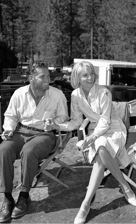 James Garner and Eva Marie Saint on the set of 36 Hours (1964)