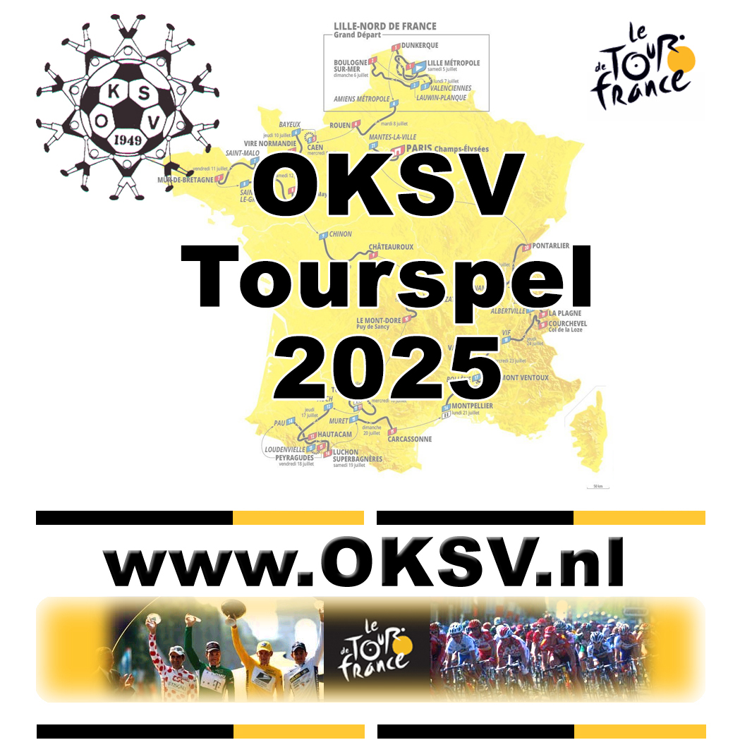 De deelnemerslijst van de Tour de France 2025 is officieel bekend gemaakt. De wielrenners die morgen, zaterdag, van start gaan in de Tour de France zijn voorgesteld aan pers en publiek.

Dus... ga snel naar oksv.nl/tourspel2025/ en schrijf je in voor komende zondag 12.00 uur!!
