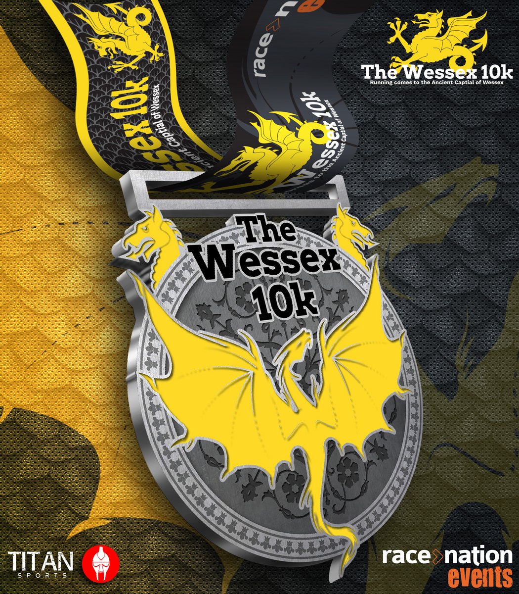 Feast your eyes on this beauty… our Wessex 10k 2025 medal proudly features the golden Wyvern: The legendary dragon of the historic Wessex flag! 🐉✨

Don’t miss your chance to earn this dragon of a medal.

📅 7pm on Friday 1st August 2025 
👉 wessex10k.com