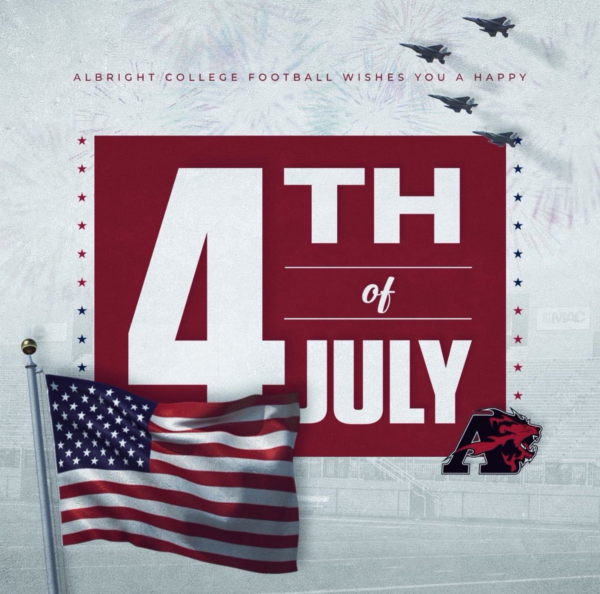 Happy 4th. Be Safe!! Thank you <a href="/Albright_FBall/">Albright Football</a> for showing love!!