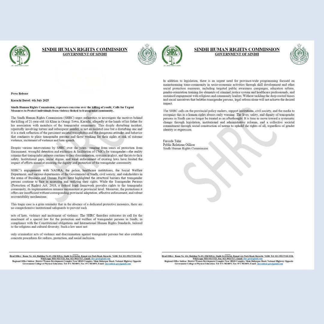 Sindh Human Rights Commission (SHRC) tweet media