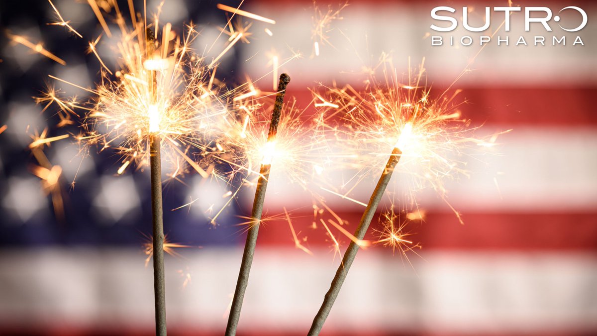 Happy 4th of July! Wishing you a day filled with celebration, reflection, and connection. Stay safe and enjoy the holiday! #SutroBio $STRO #IndependenceDay #July4th 🇺🇸🎇