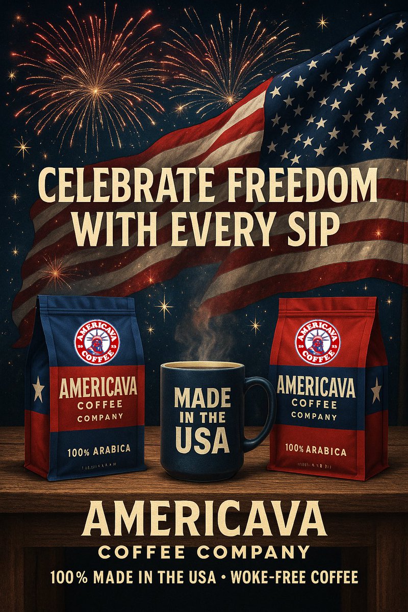 🇺🇸 Happy Independence Day from Americava Coffee Company! 🇺🇸

Today, we celebrate the land of the free and the home of the brave — with bold, woke-free, 100% American-made coffee in hand! ☕🔥

🎆 Whether you’re firing up the grill or watching fireworks light up the sky, make