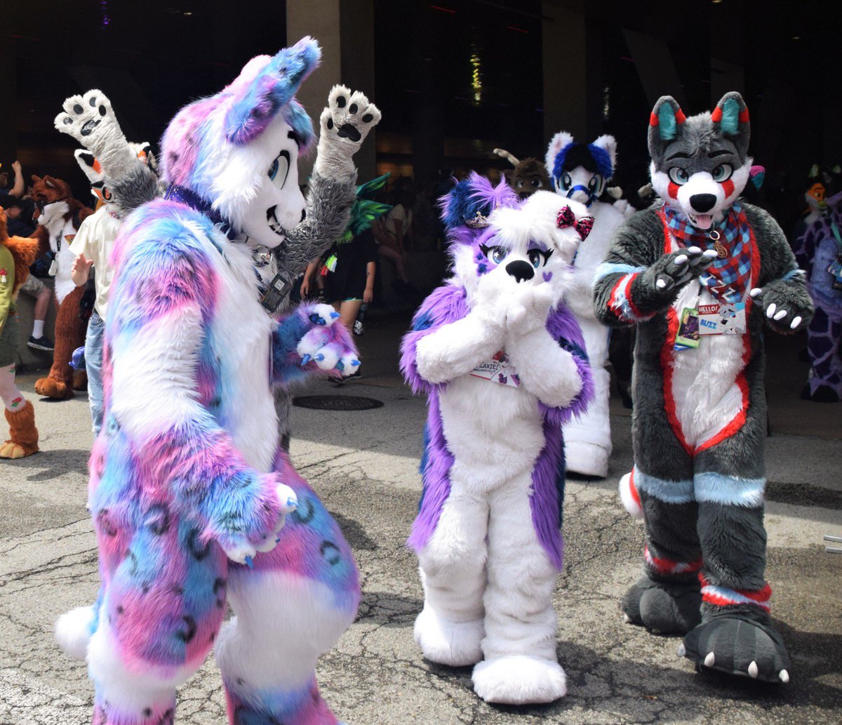 BlizzTheWolf's tweet image. Anthrocon Critters! 🐾 Causing chaos in the streets of Pittsburgh ✨