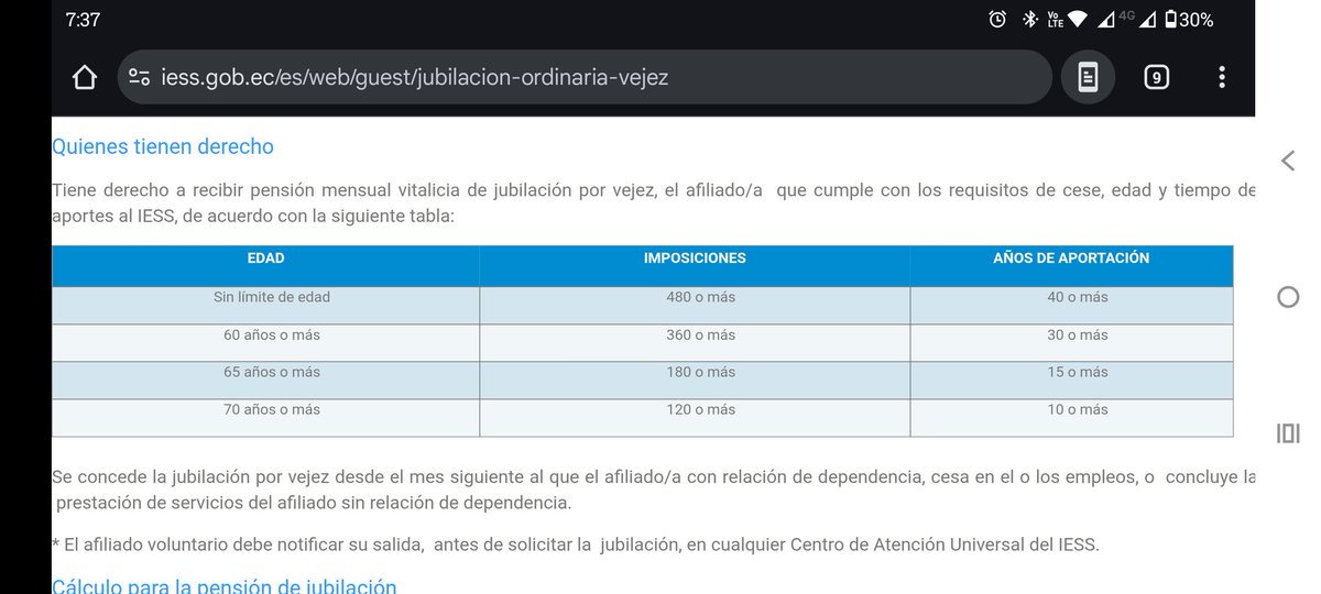diegob_creativo's tweet photo. @PedroJi14595902 @IESSec Aquí le envio la tabla de jubilación que está en el IESS y no ha cambiado desde hace muchos años. Tal vez se está dejando llevar por rumores o solo está en contra o no le cae bien el gobierno actual pero no es mentira está publicación. Escríbame y le asesoro si gusta. Saludos https://t.co/GHeQjdpEs8