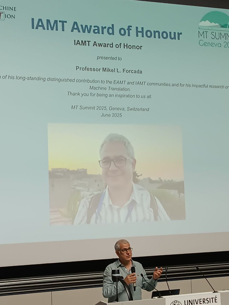 Prompsit (@prompsit) on Twitter photo We had a great time at <a href="/MTSummit2025/">MTSummit2025</a> presenting work about HPLT v2 multilingual datasets (v3 coming soon!) and ProMut, an improved DYI platform to teach and learn about MT. Great to be there also to celebrate the Award of Honour to our co-founder, CRO and friend Mikel Forcada! 😍 We had a great time at <a href="/MTSummit2025/">MTSummit2025</a> presenting work about HPLT v2 multilingual datasets (v3 coming soon!) and ProMut, an improved DYI platform to teach and learn about MT. Great to be there also to celebrate the Award of Honour to our co-founder, CRO and friend Mikel Forcada! 😍